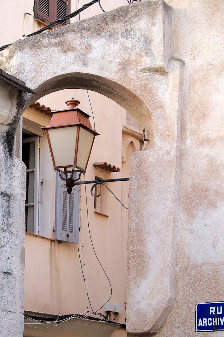 Lantern in narrow passage